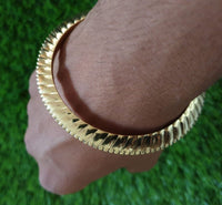 Brass Sun Kara Sikh Singh Kada Gold Look  Khalsa Hindu Healing Chakri Bangle N8