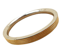 Sikh kara Stainless Steel Flat Smooth Brass Lines Kada Singh Kaur Bangle N11