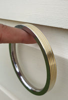 Sikh kara Stainless Steel Flat Smooth Brass Lines Kada Singh Kaur Bangle N11