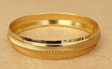 Gold Plated Sikh Kara Singh Kaur ridged edge Bangle 22ct Gold Look Kada J10 New