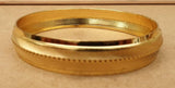 Gold Plated Sikh Kara Singh Kaur ridged edge Bangle 22ct Gold Look Kada J10 New