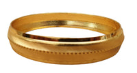 Gold Plated Sikh Kara Singh Kaur ridged edge Bangle 22ct Gold Look Kada J10 New