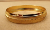 Gold Plated Sikh Kara Singh Kaur ridged edge Bangle 22ct Gold Look Kada J10 New