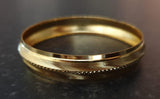 Gold Plated Sikh Kara Singh Kaur ridged edge Bangle 22ct Gold Look Kada J10 New