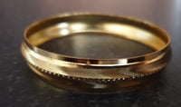 Gold Plated Sikh Kara Singh Kaur ridged edge Bangle 22ct Gold Look Kada J10 New