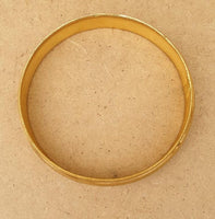 Gold Plated Sikh Kara Singh Kaur ridged edge Bangle 22ct Gold Look Kada J10 New