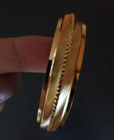 Gold Plated Sikh Kara Singh Kaur ridged edge Bangle 22ct Gold Look Kada J10 New