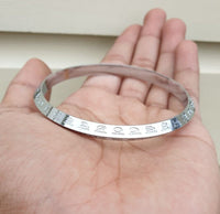 Gurmukhi Alphabet Kara Silver Plated Sant Bhindranwale Words Sikh bangle N13