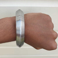 Sarbloh Chakri Kara Lines Design Iron Sikh Singh Kaur Khalsa Taksali Bangle Y9