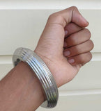 Sarbloh Chakri Kara Lines Design Iron Sikh Singh Kaur Khalsa Taksali Bangle Y9