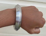 Sarbloh Chakri Kara Lines Design Iron Sikh Singh Kaur Khalsa Taksali Bangle Y9