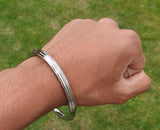 Stainless Steel Kara Sikh Bangle Singh Kaur Kada Lines Punjabi Bracelet Y10 New