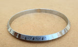 Silver Plated Kara Laser Engraved Khanda kada Sikh Singh Kaur Khalsa Bangle R10