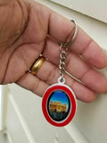 Sikh punjabi oval golden temple guru nanak singh kaur khalsa key chain key ring