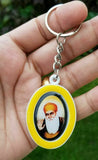 Sikh punjabi oval golden temple guru nanak singh kaur khalsa key chain key ring