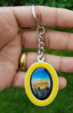 Sikh punjabi oval golden temple guru nanak singh kaur khalsa key chain key ring