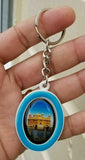 Sikh punjabi oval golden temple guru nanak singh kaur khalsa key chain key ring