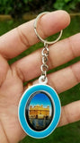 Sikh punjabi oval golden temple guru nanak singh kaur khalsa key chain key ring