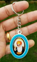 Sikh punjabi oval golden temple guru nanak singh kaur khalsa key chain key ring