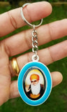 Sikh punjabi oval golden temple guru nanak singh kaur khalsa key chain key ring