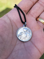 Ek Onkar Guru Nanak Ji Pendant Sikh Silver Plated in black thread Necklace LL1