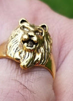 Punjabi Sikh Lion Brass Ring Golden Sharukh Khan Movie Jawan Evil Eye Protection