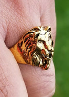 Punjabi Sikh Lion Brass Ring Golden Sharukh Khan Movie Jawan Evil Eye Protection