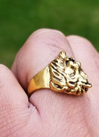 Punjabi Sikh Lion Brass Ring Golden Sharukh Khan Movie Jawan Evil Eye Protection