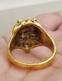 Punjabi Sikh Lion Brass Ring Golden Sharukh Khan Movie Jawan Evil Eye Protection