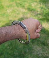 Sikh kara chakri stainless steel singh kaur lines design punjabi kada bangle e17