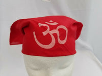 Sikh hindu punjabi india red om  bandana head wrap gear rumal handkerchief gift