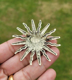 Sun brooch vintage look gold plated designer suit coat royal broach pin k19 new