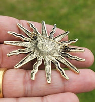 Sun brooch vintage look gold plated designer suit coat royal broach pin k19 new