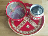 Hindu fast worship karva chauth vrat thali set special pooja karwa vrata katha b