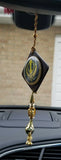 Wooden punjabi sikh large khanda stunning pendant car rear mirror hanging tassel