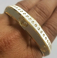 Khanda kara two tone silver gold plated kada sikh singh kaur khalsa bangle u