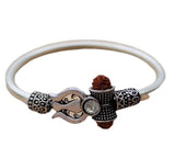 Om trishul bracelet kara hindu kada trishul trident rudraksha bead bangle CC26