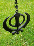 Punjabi sikh large black singh kaur khanda no stones car rear mirror pendant ss1