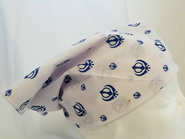 Sikh punjabi singh kaur white khalsa khandas bandana head wrap gear rumal za5