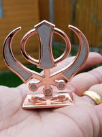 Sikh punjabi rose gold singh kaur khanda khalsa car dashboard desktop stand uu1