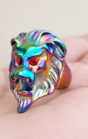 Punjabi Lion Ring Rainbow Colour Steel Sharukh Khan Movie Jawan Evil Eye Shield