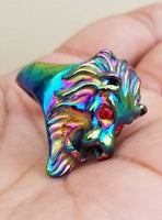 Punjabi Lion Ring Rainbow Colour Steel Sharukh Khan Movie Jawan Evil Eye Shield