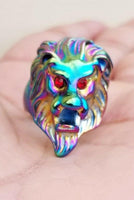 Punjabi Lion Ring Rainbow Colour Steel Sharukh Khan Movie Jawan Evil Eye Shield