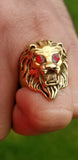 Punjabi Sikh Lion Brass Ring Golden Movie Jawan Sharukh Khan Evil Eye Protection