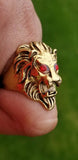 Punjabi Sikh Lion Brass Ring Golden Movie Jawan Sharukh Khan Evil Eye Protection