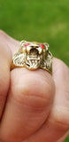 Punjabi Sikh Lion Brass Ring Golden Movie Jawan Sharukh Khan Evil Eye Protection