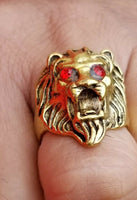 Punjabi Sikh Lion Brass Ring Golden Movie Jawan Sharukh Khan Evil Eye Protection