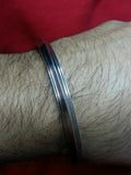 Unisex shining stainless steel thin 5 lines sikh singh khalsa kara sikh bracelet