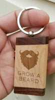 Sikh punjabi word grow a beard singh kaur khalsa wood key chain key ring nn gift