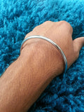 Stunning silver affect round smooth plain sikh khalsa kara bracelet bangle os1